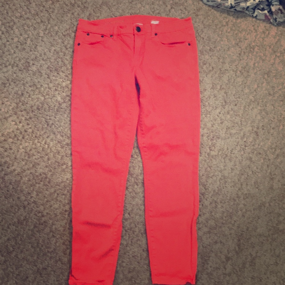 J. Crew toothpick jeans Salmon